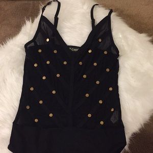 Black bodysuit.